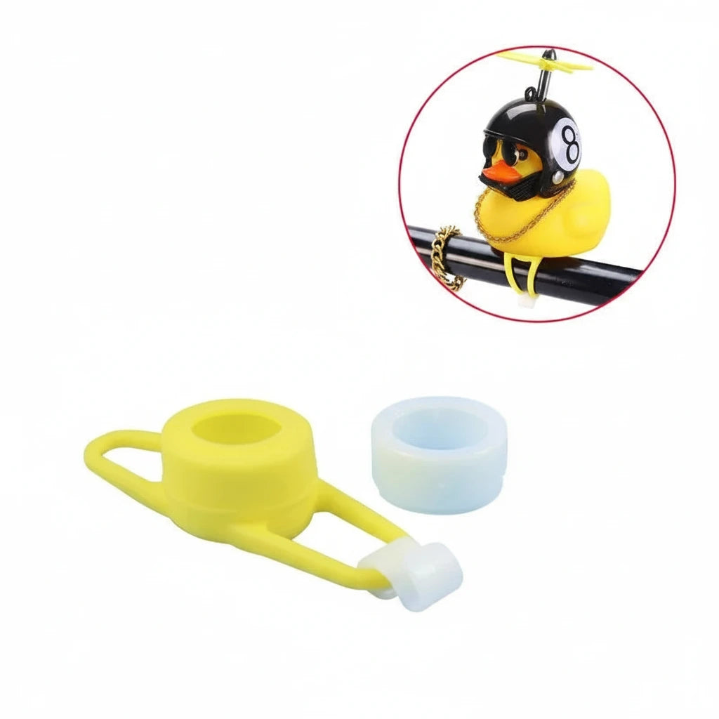 Pato de goma Broken Wind con colgante de casco, negro/amarillo