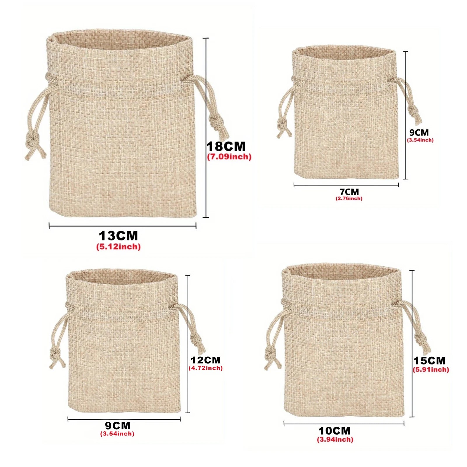 50 Bolsas de yute blanca con cordón para regalos de boda DIY, ideal para envasar dulces, chocolates y joyas