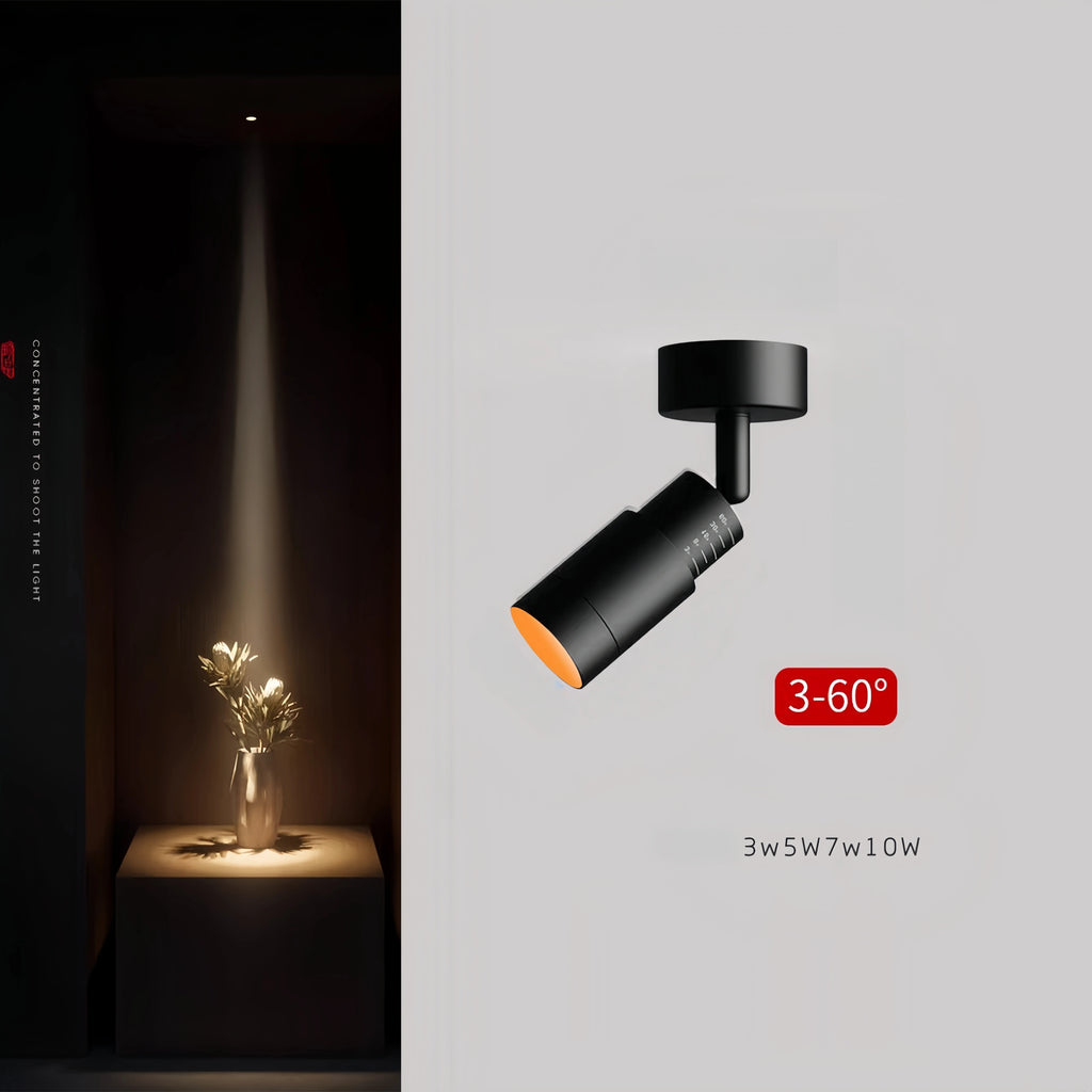 Foco LED con ángulo ajustable de 3 a 60 grados