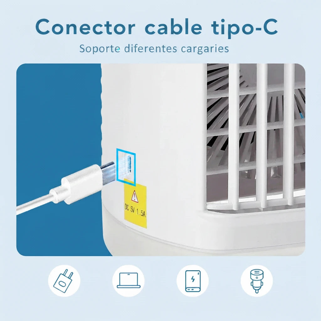 Aire acondicionado portátil, ventilador de refrigeración por agua, ventilador de mesa USB