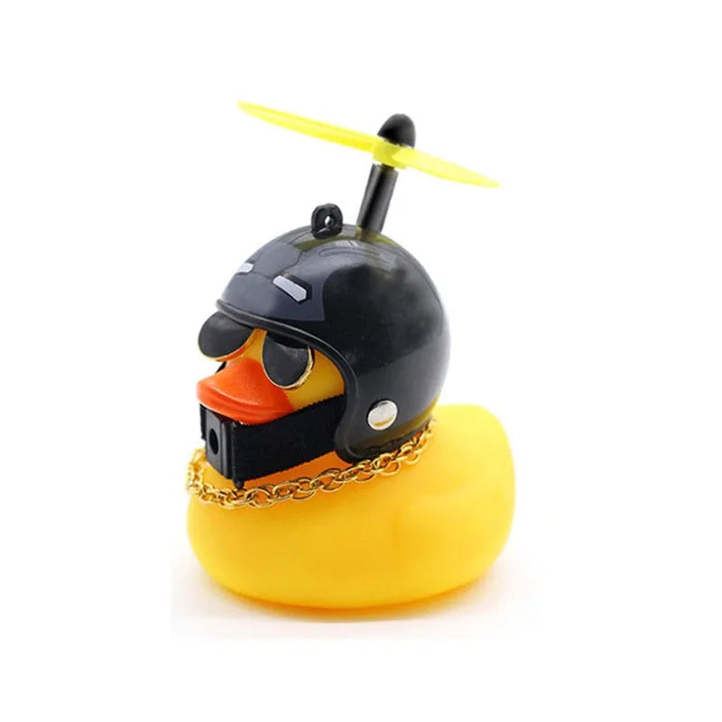 Pato de goma Broken Wind con colgante de casco, negro/amarillo