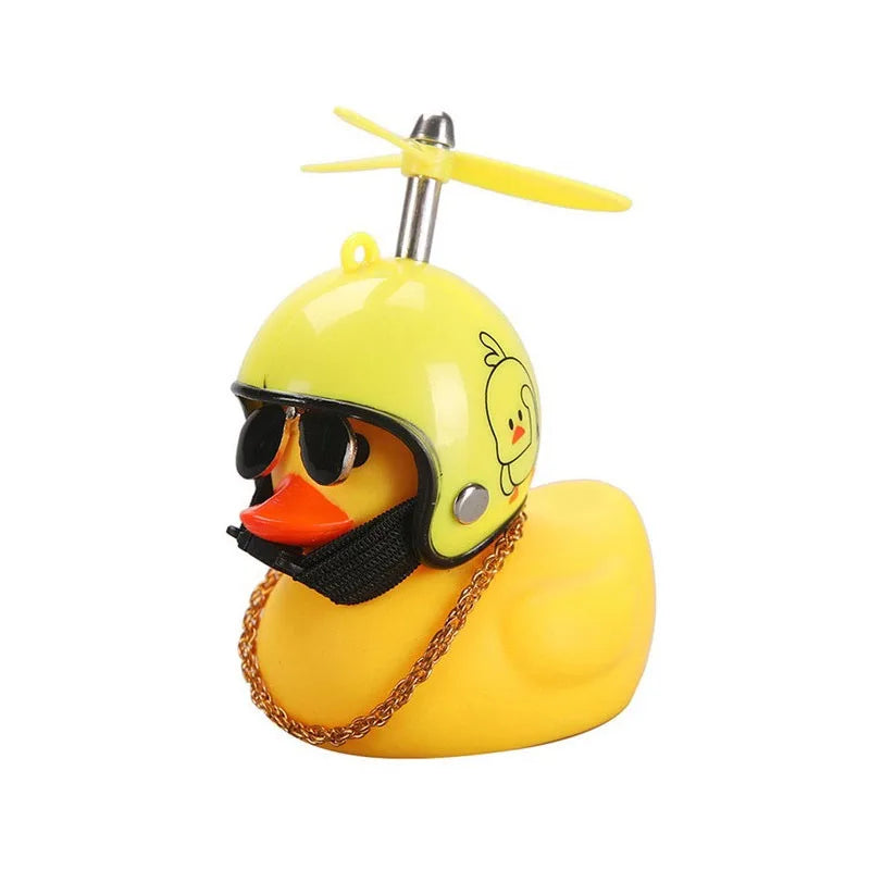 Pato de goma Broken Wind con colgante de casco, negro/amarillo