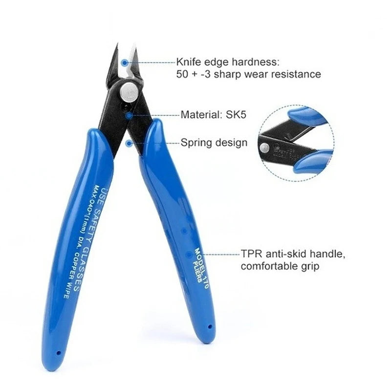 Universal Diagonal Pliers Carbon Steel Pliers Electrical Wire Cable Cutters Cutting Side Snips Flush Pliers Nipper Hand Tools