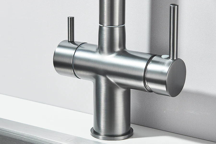 Llave de cocina con filtro de agua con rociador giratorio de 360°