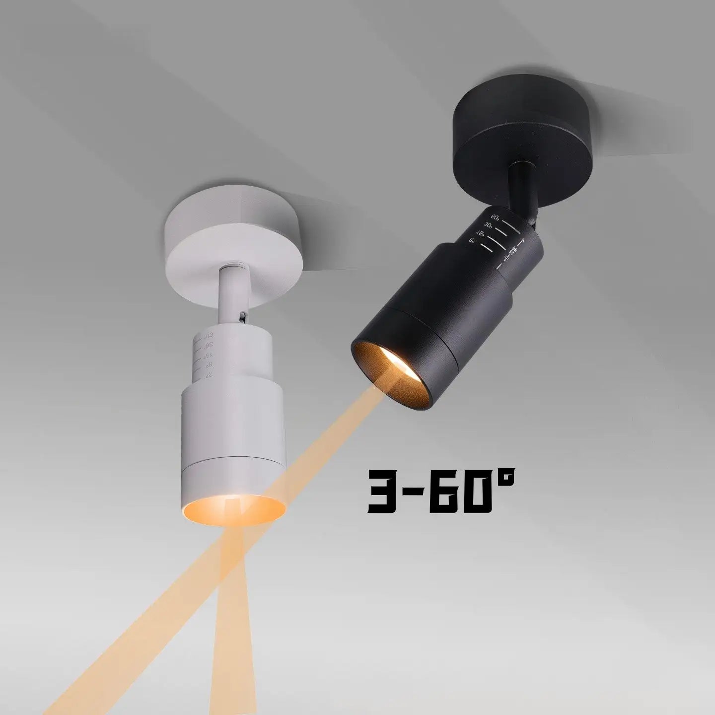 Foco LED con ángulo ajustable de 3 a 60 grados