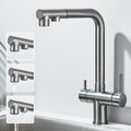 Llave de cocina con filtro de agua con rociador giratorio de 360°