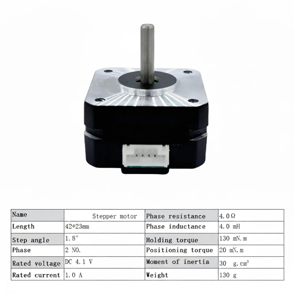 Motor paso a paso 23mm 0,42 N·m, 1,5 A, 17HS4023, 42BGYH, 4 cables, 1,0 A, 13 N·cm