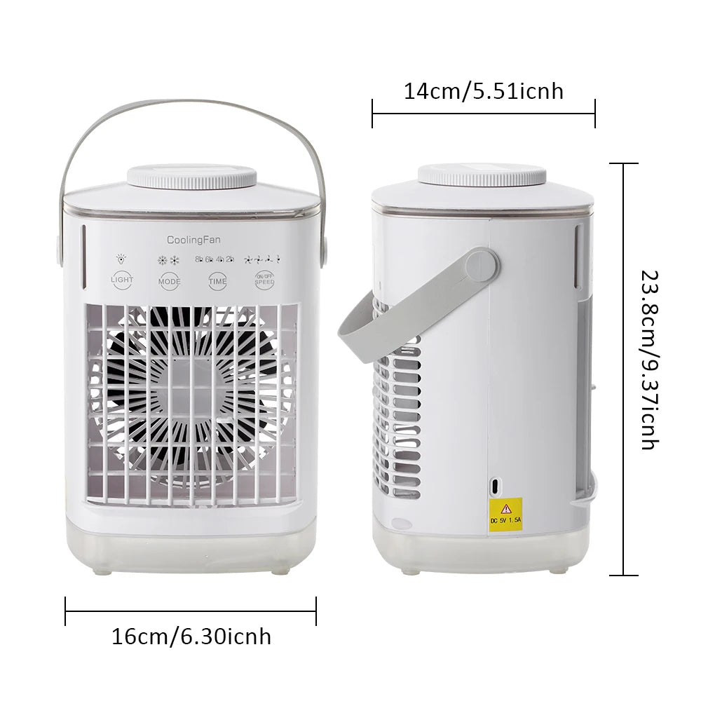 Aire acondicionado portátil, ventilador de refrigeración por agua, ventilador de mesa USB